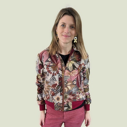 Veste Rouge à Fleurs