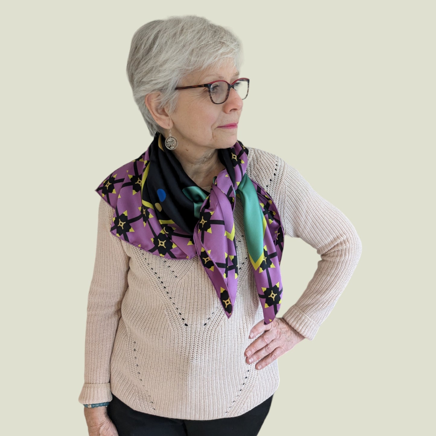 Foulard Femme Oiseau violet