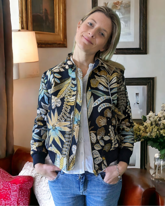 Midnight Blue Floral Jacket