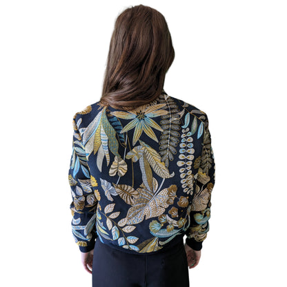 Veste Bleue Nuit Fleurie