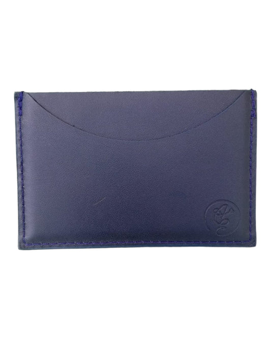 Porte-cartes en cuir bleu